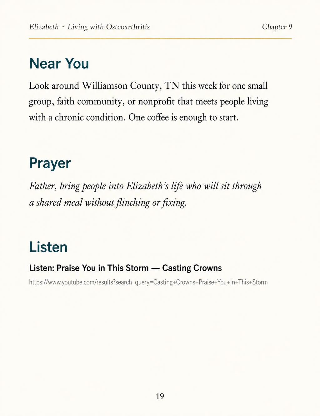 Sample workbook page: Resources near you